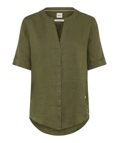 Brax Damen Bluse Style VERI in Olivine Grün, Gr. 42 - Stylische Damenbluse aus hochwertigem Leinen, ideal für lässige Outfits und den Sommer. Leicht und atmungsaktiv für optimalen Tragekomfort.