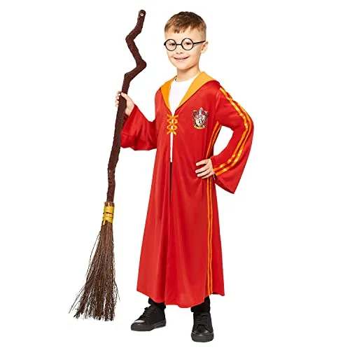 Amscan Gryffindor Quidditch Robe für Kinder (8-10 Jahre) - Kostüm für Kinder, verwandelt Ihr Kind in einen Gryffindor Quidditch-Spieler mit Löwen-Wappen, ideal für Harry Potter Mottopartys, Halloween oder Karneval.