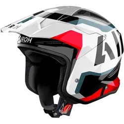 Airoh TRR II Jupiter, Jethelm - Weiß/Schwarz/Grau/Rot - XL