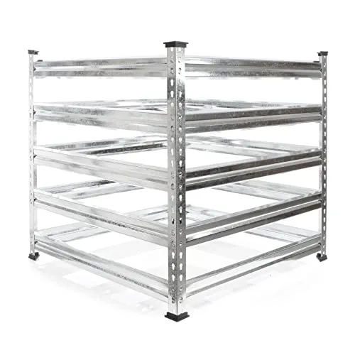 Wiltec Gartenkomposter 90 x 90 x 90 cm - Robuster Komposter aus verzinktem Metall mit 720 Litern Volumen, ideal für nachhaltige Gartenpflege und effiziente Kompostierung.