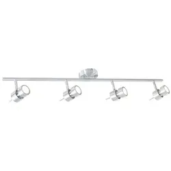 Steinhauer Natasja LED Designlampe 4-flammig - Moderne 4-flammige Deckenleuchte aus Metall in Stahl-Optik, dimmbar und ideal für große Räume. Mit 4 GU10 LED-Leuchtmitteln für warmes Licht und individuelle Lichtgestaltung.