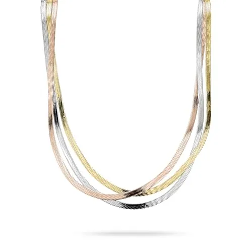Liebeskind Berlin Damen Halskette LJ-1769-N-45 - Ketten für Damen, elegante Edelstahl Halskette in IP Tricolor, perfekt kombinierbar und ein ideales Geschenk für jeden Anlass.
