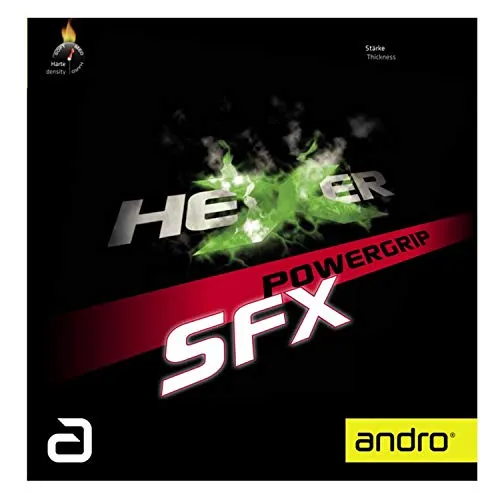 Andro Belag Hexer Powergrip SFX, schwarz, 1,9 mm - Hochwertiger Tischtennisbelag für präzise Kontrolle und optimale Ballbeschleunigung. Ideal für ambitionierte Spieler, die ihr Spiel auf das nächste Level bringen möchten.