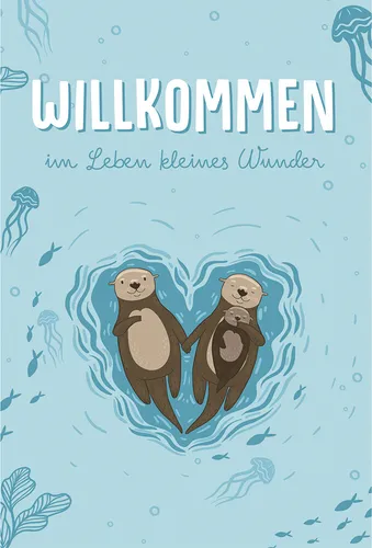 Geburt – Baby  - Glückwunschkarte im Format 11,5 x 17 cm mit Briefumschlag
