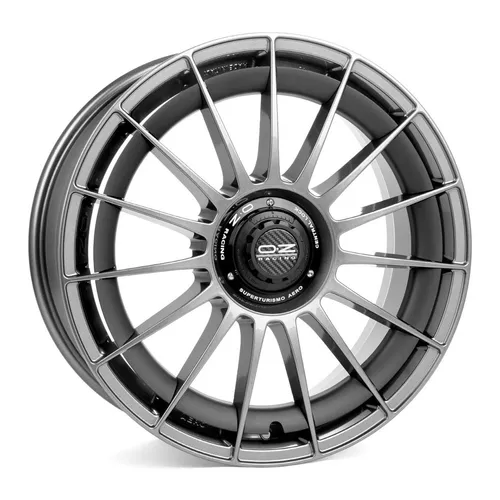 OZ Superturismo Aero Alufelgen 19 Zoll - Vielspeichen-Felgen in Star Graphite, Flow-Forming-Rad für optimale Leichtbauweise und maximale Traglast von 700 kg, ideal für sportliche Fahrzeuge.