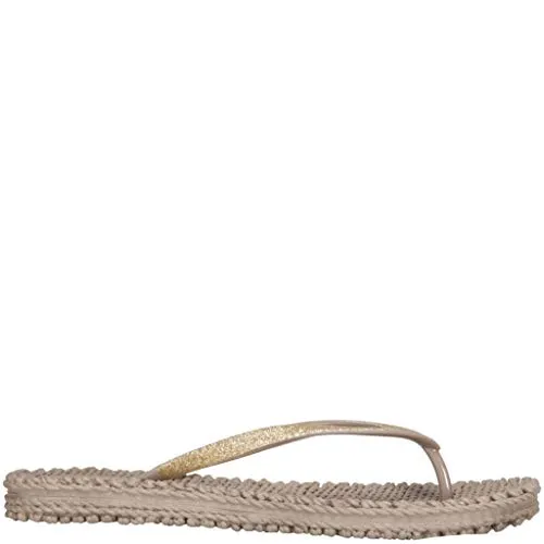 Ilse Jacobsen HORNBÆK Cheerful01 Damen Flip Flops mit Glitter - Sandalen mit femininen Design und bequemer Passform, perfekt für Strandspaziergänge. Hergestellt aus leichtem Luftgummi für optimalen Komfort und einen sanften Massage-Effekt.