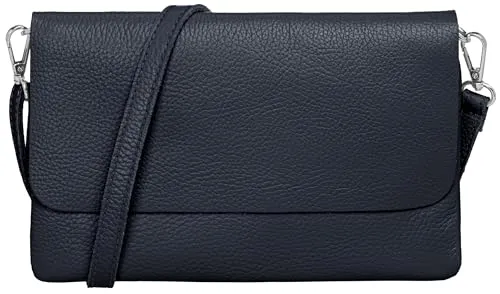 Caspar Elegante Leder Clutch Damen Umhängetasche - CLASSIC LINE - Modell No.835 - Hochwertige handgefertigte Damen-Clutch aus italienischem Leder, ideal für jeden Anlass. Mit verstellbarem Schultergurt und sicherem Hauptfach für Smartphone und mehr.