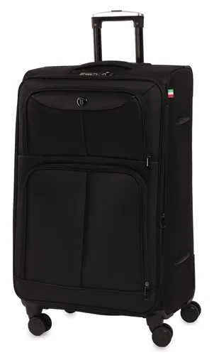 Reisekoffer BERTOO Bolzano - Schwarz 105-127 l - Der BERTOO Bolzano Koffer bietet großzügigen Stauraum und praktische Vordertaschen für schnellen Zugriff. Aus robustem Material gefertigt, ist er ideal für Reisende, die Wert auf Funktionalität und Stil legen.