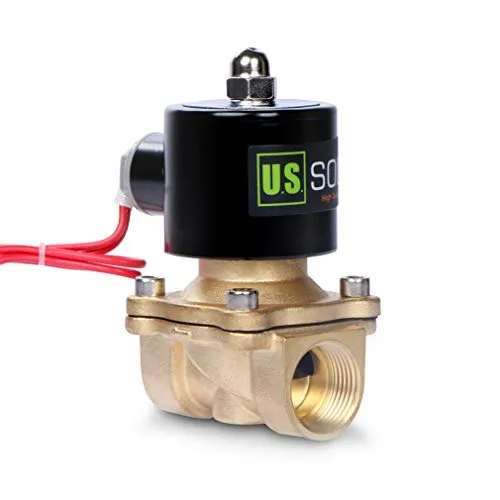U.S. Solid 3/4" G 220V 230V AC Messing Magnetventil Direktgesteuert für Wasser Luft Gas Öl NC Brass Solenoid Valve