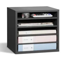 VEVOR Literatur-Organizer mit 5 Fächern - Fächer- & Ordnungsmappen: Robuster Dokumentenablage aus Spanplatten und MDF, bietet anpassbare Regalhöhen für optimale Aufbewahrung im Büro oder Klassenzimmer.