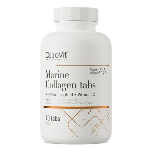 OstroVit Marine Kollagen mit Hyaluronsäure und Vitamin C - Sportnahrung mit 120 Kapseln, kombiniert hochwertiges marines Kollagen, Hyaluronsäure für optimale Hautfeuchtigkeit und Vitamin C für einen strahlenden Teint.