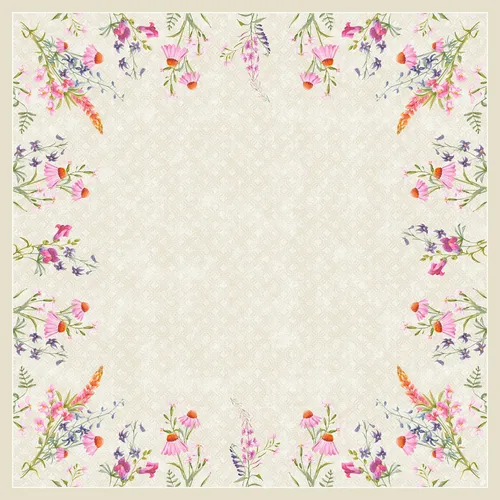 Dunicel Mitteldecken Duni Floret 84cm x 84cm - Tischdecken aus festem Papier, stoffähnlich und ideal für romantische Frühlingsdekorationen, perfekt für drinnen und draußen.