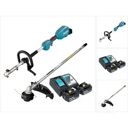 Makita DUX 18 RG2X1 Akku Multifunktionsantrieb 18 V mit 2x 6,0 Ah Akku - Vielseitiger Akku-Multifunktionsantrieb für Gartenarbeiten. Mit bürstenlosem Motor, variabler Geschwindigkeit und umfangreichem Zubehör für optimale Nutzung.