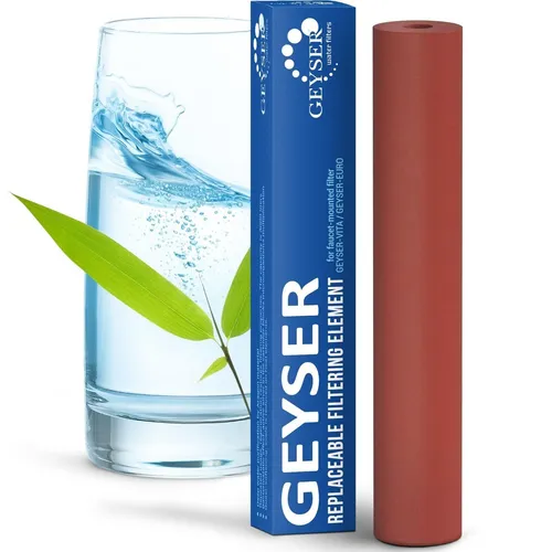 GEYSER EURO Ersatz Filter Kartusche - Aragon, 3000 Liter - Ersatzteile für Geyser Euro & Vita, langlebige Filterkartusche aus Aragon mit einer Kapazität von 3000 Litern für reines Wasser und bis zu 6 Monate Lebensdauer.