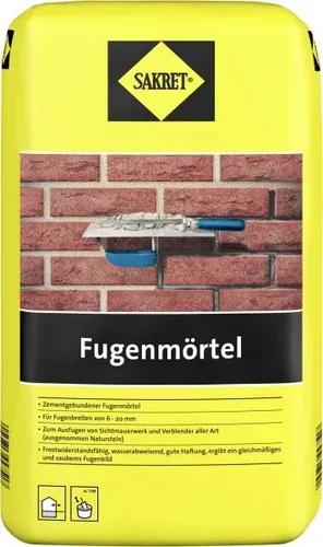 SAKRET Fugenmörtel 6 - 20 mm grau 10 kg - Fugenmörtel für präzise Fugenbreiten von 6 bis 20 mm, ideal für Fliesenverlegungen und sorgt für langlebige und stabile Fugen.