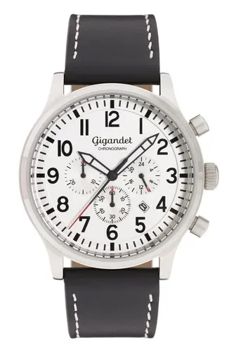 Gigandet Chronograph Destination - Fliegeruhr mit 24-Stunden-Anzeige - Armbanduhren: Hochwertiger Flieger-Chronograph mit präzisem Citizen-Miyota Uhrwerk, Leuchtzeigern und exklusivem Lederband für optimale Ablesbarkeit.