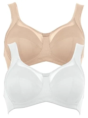 Anita 2er Sparpack Komfort BH Clara 5459 Gr. 80G in 1xhaut 1xweiß - Bequemer Komfort-BH ohne Bügel im praktischen 2er Set. Ideal für jeden Tag, bietet er schlichte Eleganz und hervorragenden Tragekomfort.