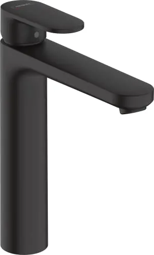 hansgrohe Vernis Blend Waschtischarmatur 71552670, mattschwarz - Moderne Waschtischarmatur mit Zugstangen-Ablaufgarnitur, einstellbarer Temperaturbegrenzung und EcoSmart-Technologie für effizienten Wasserverbrauch.