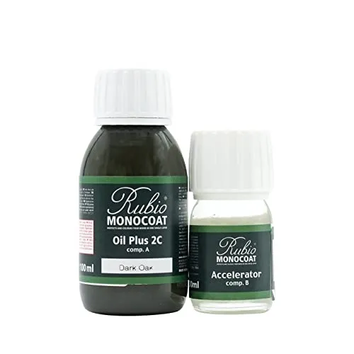 Rubio Monocoat Set Oil Plus 2C Cotton White 130ml (A+B) - Druckerpatronen - Hochwertiges Holzöl für den Innenbereich, färbt und schützt in nur einem Anstrich, umweltfreundlich und für Lebensmittelkontakt geeignet.