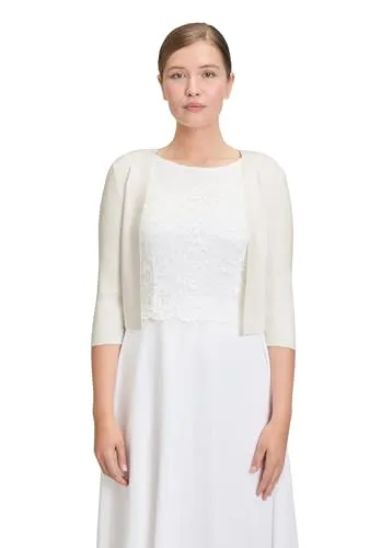 Vera Mont Strickbolero langarm - Feminin geschnittene Strickjacke in Rohweiß mit Ärmelschlitzen, ideal für festliche Anlässe. Hergestellt aus pflegeleichtem Material, das Deinen Look stilvoll ergänzt.