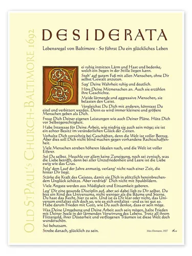 Posterlounge Poster Dirk H. Wendt, Desiderata III, Wohnzimmer Grafikdesign