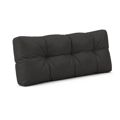 POKAR Palettenkissen Wasserabweisend Palettenauflagen Palettenauflage Palettenmöbel Palettensofa, Rückenlehne 120x40, Schwarz