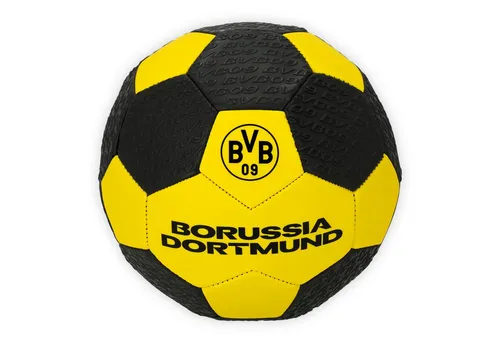 BVB Fußball Relief Ball Gr. 5 - Offizieller Spielball in Schwarz-Gelb, ideal für Training und Matches. Mit griffiger Relief-Struktur und BVB-Logo – für echten Fußballspaß auf jedem Platz!