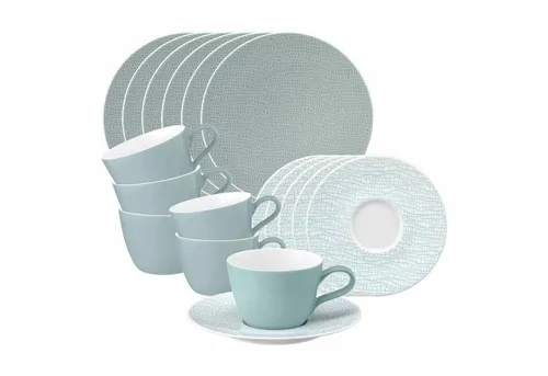 Seltmann Weiden Life Fashion Kaffeeservice 18-teilig - Green Chic - 18-teiliges Kaffeeservice aus hochwertigem Porzellan, spülmaschinen-, mikrowellen- und ofenfest. Ideal für harmonische Tischarrangements im Alltag und besonderen Anlässen.