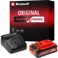Einhell 4 Ah PLUS Power X-Change Starter Kit - Werkzeugakkus – Optimales Starter-Set mit 4 Ah Akku und Schnellladegerät für Power X-Change Geräte, nur 75 Minuten Ladezeit für maximale Einsatzbereitschaft.