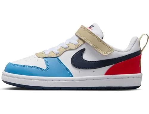 NIKE Kinder Freizeitschuhe COURT BOROUGH LOW RECRAFT (PS) - Stylische Freizeitschuhe für Kinder, ideal für aktive Tage. Der überarbeitete Schnitt sorgt für mehr Platz und Komfort, während strapazierfähige Materialien Langlebigkeit bieten.