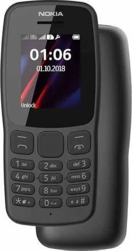 Nokia 106 (2019) Dual SIM Schwarz - Einfaches Senior Handy - Handys ohne Vertrag mit 1,8 Zoll Display, ideal für Senioren und Kinder. Mit zwei SIM-Karten, UKW-Radio und Taschenlampe - perfekt für einfache Kommunikation.