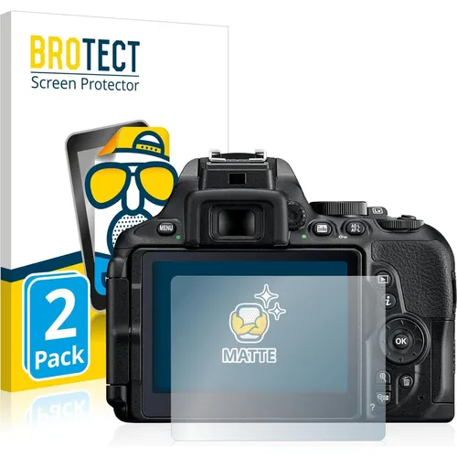 BROTECT Entspiegelungs-Schutzfolie für Nikon D5600 (2 Stück) Matte Displayschutz-Folie, Anti-Reflex, Anti-Fingerprint