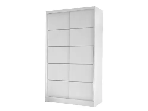 MIRJAN24 Schiebetürenschrank Diego IV - Stilvoller Kleiderschrank in Weiß - Drehtürenschrank mit modernen Aluminiumgriffen, großräumigen Regalen und Kleiderstange. Ideal für ein stilvolles Schlafzimmer.