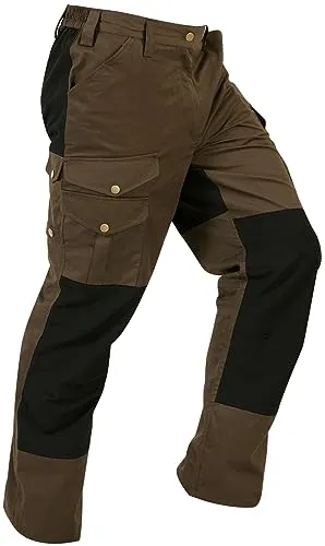 La Chasse® leichte Stretch-Funktionshose Kiruna Jagdhose Herren braun/schwarz - Robuste und flexible Jagdhose mit bi-elastischem Besatz für optimale Bewegungsfreiheit. Ideal für Outdoor-Aktivitäten und als praktische Arbeitshose, ausgestattet mit zahlreichen Taschen für maximalen Komfort.