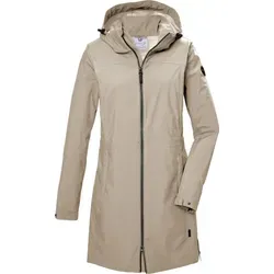 G.I.G.A. DX Damen Mantel GS 76 WMN SFTSHLL PRK - Funktionsjacke für Damen mit 8.000 mm Wassersäule, atmungsaktiv und PFAS-frei imprägniert. Ideal für Übergangszeit und kühle Sommertage, mit verstellbarer Kapuze und Kordelzug für individuelle Passform.