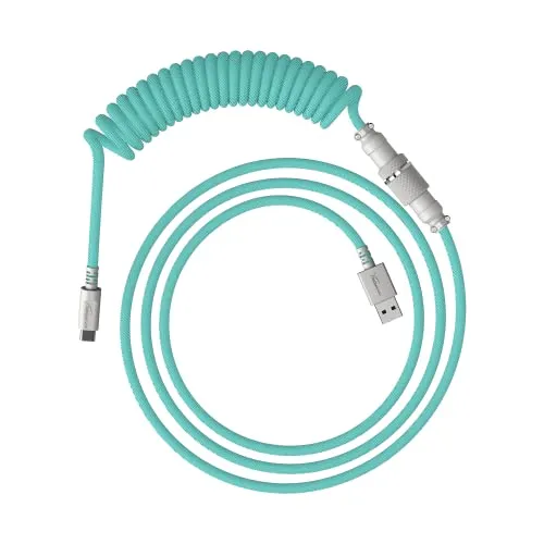 HyperX Spiralkabel - Langlebiges USB-C auf USB-A Kabel - USB-Kabel mit stilvollem Spiralkabel-Design, das Unordnung reduziert und für eine solide Verbindung sorgt. Ideal für langlebige Setups.