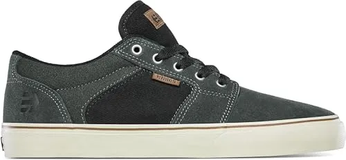 Etnies Herren Barge Ls Skate-Schuh, Grün Schwarz, 45 EU - Herren-Skateboardschuhe aus Wildleder und Leinwand, mit Gummiverschluss für optimalen Halt und Komfort beim Skaten.