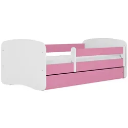 Raumhirsch Kinderbett Rosa mit Schublade, 80x160 cm - Modisches Kinderbett in Rosa (160x80 cm) mit abnehmbarer Schutzschiene für mehr Sicherheit. Praktische Schublade sorgt für Ordnung im Kinderzimmer. Ideal für eine gemütliche Atmosphäre!