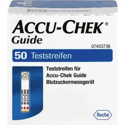 Accu-Chek Guide Teststreifen 50 ST - Blutzucker-Teststreifen für präzise Messungen mit dem Accu-Chek Guide Messgerät, ideal für die Selbstanwendung.