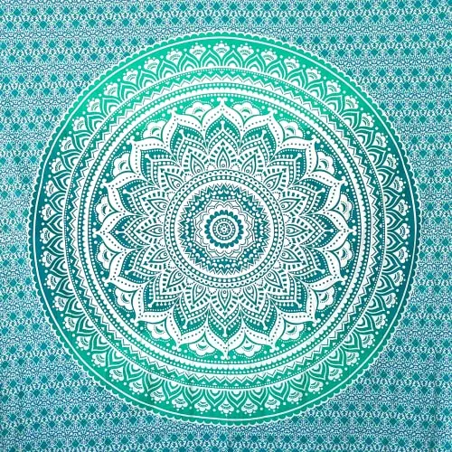 MOMOMUS Mandala Tuch Mehrzweck - XXL Strandtuch, Dünn und Sandabweisend, Türkis 210x230cm - EXTRA GROßE BEQUEMLICHKEIT - Dieses vielseitige Tuch bietet viel Platz für entspannte Tage am Strand oder beim Picknick. Es ist leicht, sandabweisend und ideal für Yoga. Genießen Sie unbeschwerte Momente im Freien!