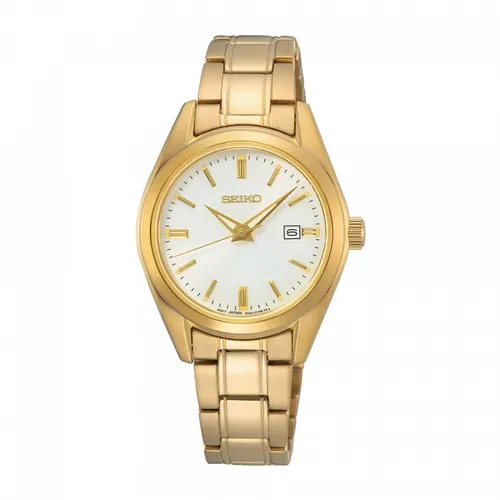 Seiko Damen-Uhr SUR632P1 - Elegante Quarz-Armbanduhr - Armbanduhren für Damen mit edlem Edelstahlband und kratzfestem Saphirglas. Die umweltfreundliche Leuchtbeschichtung sorgt für optimale Ablesbarkeit im Dunkeln.