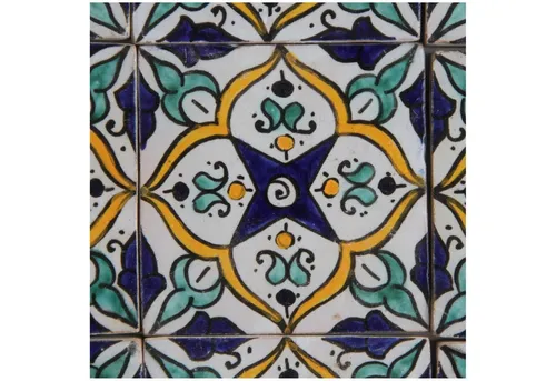 Casa Moro Wandfliese Orientalische Fliese Asya I Handbemalte Fliese aus Marokko, HBF8010, Ton, bunt, Kunsthandwerk aus Marokko