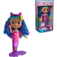 Spin Master Meerjungfrauenpuppe Gabby’s Dollhouse: Sing & Shine Gabby mit Licht und Sound - Puppen für Kinder ab 3 Jahren, mit leuchtender Herzkette und über 14 Sounds. Der farbwechselnde Fischschwanz sorgt für magischen Spielspaß in der Badewanne oder im Kinderzimmer!
