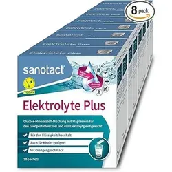 sanotact Elektrolyte Plus (160 Beutel) - Veganes Elektrolyt Pulver für optimale Hydration - Sportnahrung Elektrolyt-Ersatz-Getränke mit Kalium & Magnesium für ein ausgeglichenes Elektrolytgleichgewicht und leckeren Orangengeschmack. Ideal zur schnellen Flüssigkeitsversorgung beim Sport und nach Dehydration.