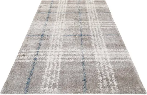 Hochflor-Teppich ESPRIT "Nora ESP-80336", grau, 80x150 cm - Der stilvolle Hochflor-Teppich "Nora" von Esprit bringt Gemütlichkeit in jeden Raum. Hergestellt aus strapazierfähigem Polyester, überzeugt er mit hochwertiger Verarbeitung und modernem Karo-Design.