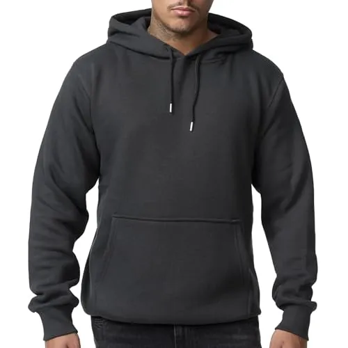Smith & Solo Herren Kapuzenpullover – Sweatshirt Pullover Rundhals – Langarm – Slim – Fit – Training – Hoodie – Pulli – Hochwertige Baumwollmischung Männer Jungen (S, Anthrazit)