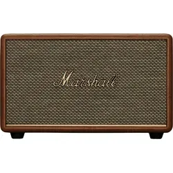 Marshall ACTON BT III Braun - Bluetooth Lautsprecher - Aktiver Stereo-Bluetooth-Lautsprecher mit kraftvollem Klang. Bluetooth 5.2, goldene Bedienelemente und App-Steuerung für individuelle Klanganpassung. Stilvolles Holzgehäuse in Braun.