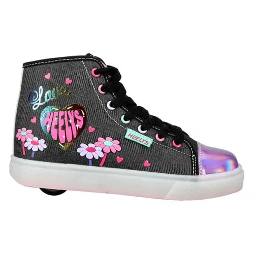 Heelys Damen Veloz Skate-Schuh, Schwarz, 40.5 EU - Stylische Hi-Top-Skate-Schuhe mit gepolstertem Kragen für zusätzlichen Komfort. Ideal für Freizeit und Sport, ausgestattet mit strapazierfähiger Gummisohle und einem auffälligen Heelys-Logo.
