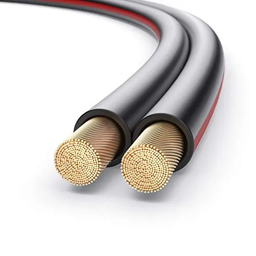 PureLink Lautsprecherkabel OFC 2 x 2,50mm² - 50m, schwarz - HiFi-Kabel aus 99,99% sauerstofffreiem Kupfer für optimale Klangqualität. Mit flexibler Ummantelung und Meter-Markierung, ideal für individuelle Konfektionierung.