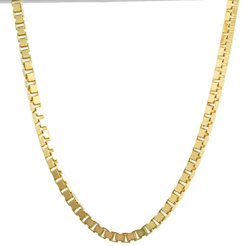 hoplo holzenplotz Edle Venezianerkette Halskette 585-14 Karat Gold Juwelier Qualität, Länge:42 cm, Kettenbreite:1.4 mm